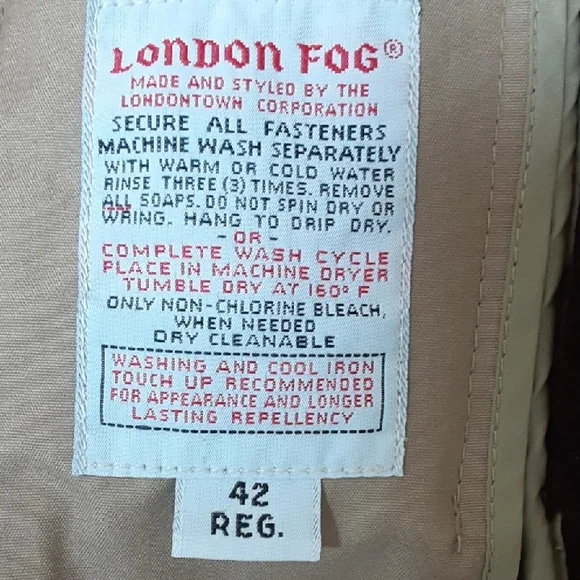 VINTAGE London Fog Harrington Jacket with Removable Faux Fur Liner - Tan -42 Reg - Picture 7 of 8